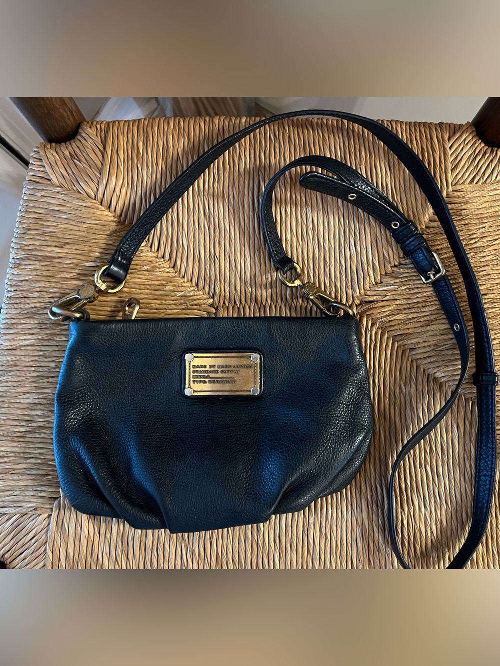 Marc by Marc Jacobs Classic Q Percy Black Leather Crossbody Bag Purse